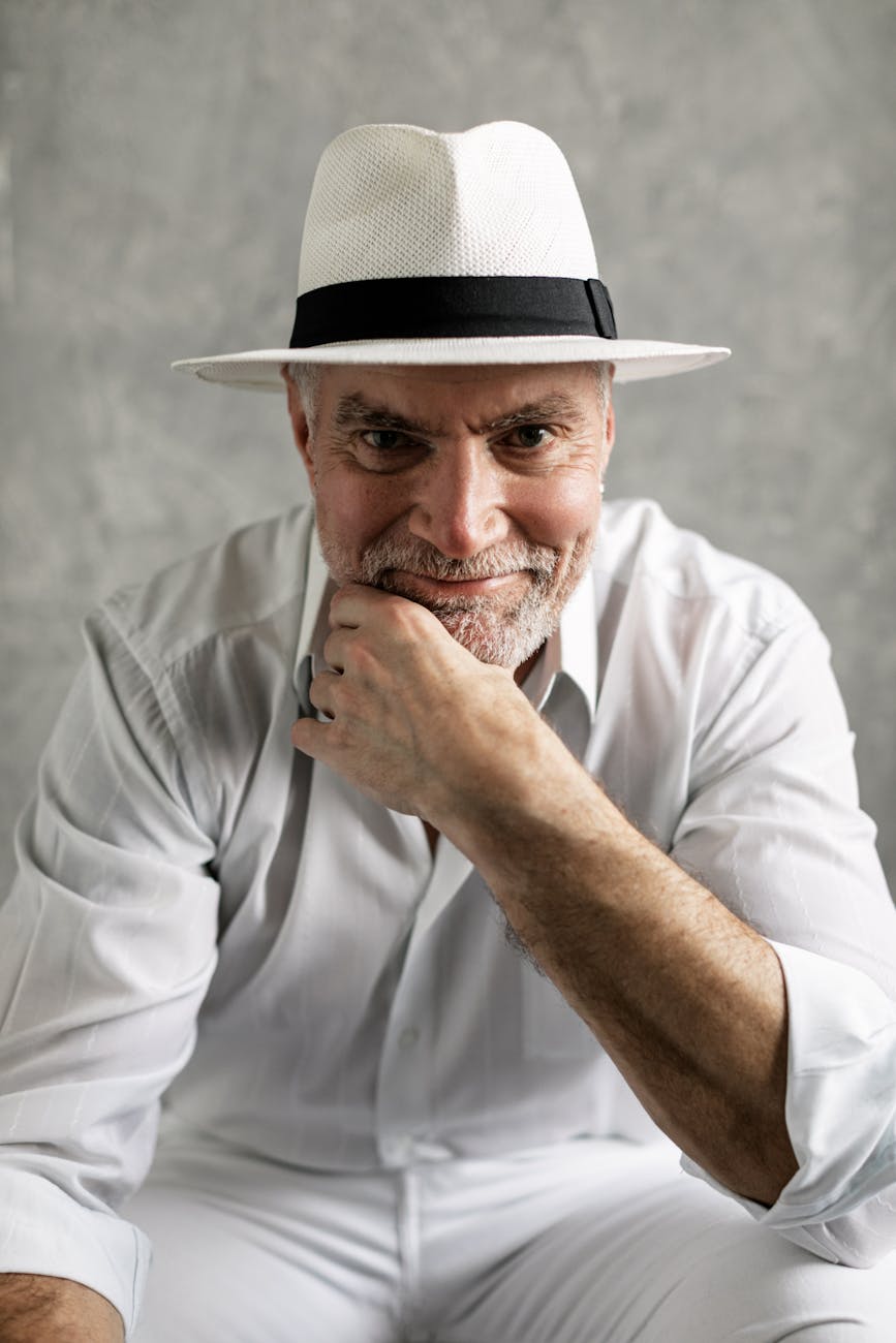 elderly man posing for the camera